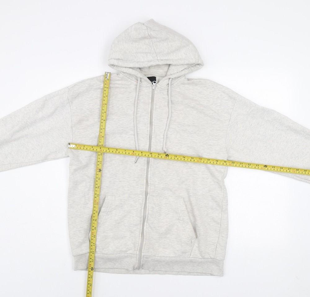 Boohoo Men’s Grey S Basic Full Zip Hoodie Jacket