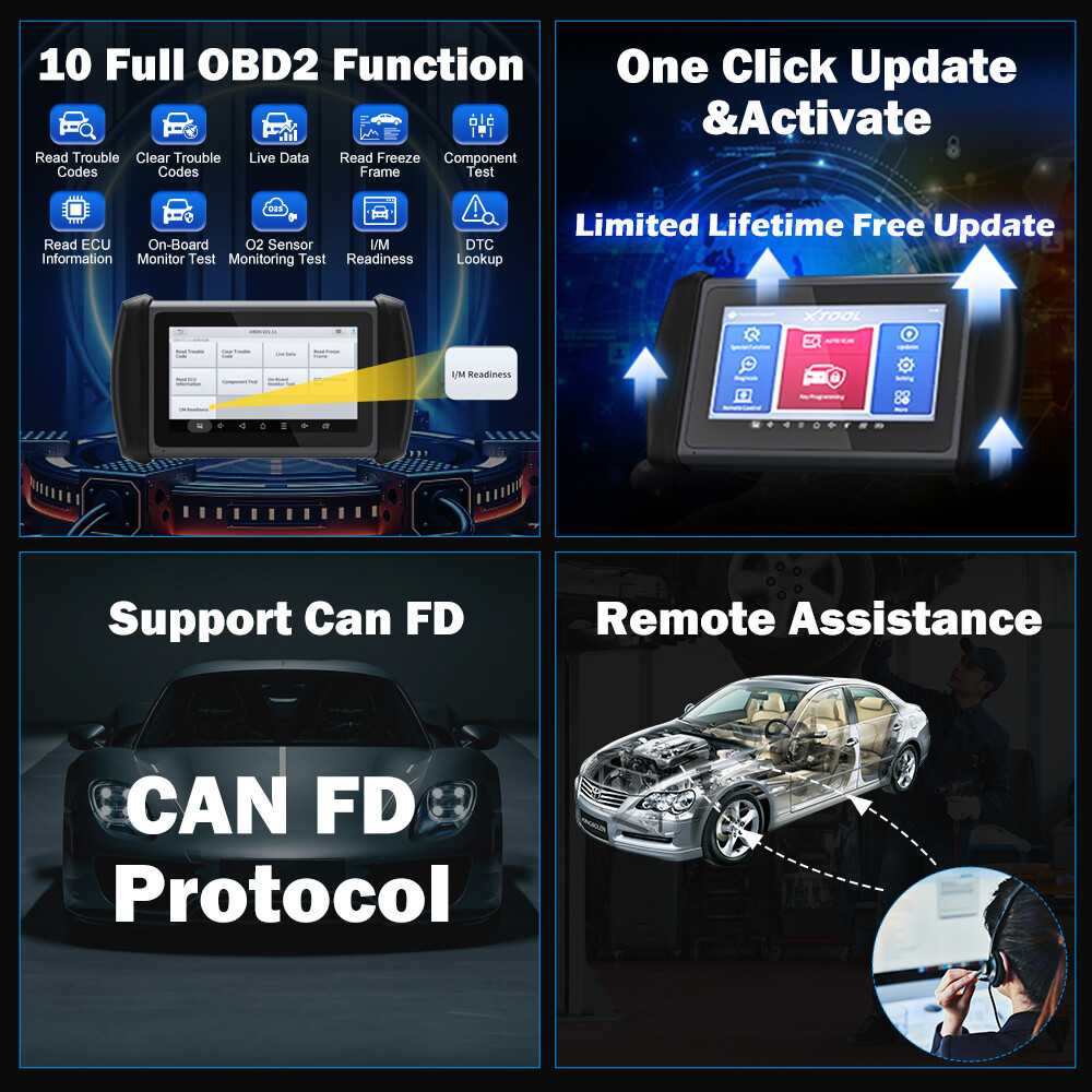 XTOOL IP616 Automotive Full System OBD2 Scanner Diagnostic Tool Key Programmer
