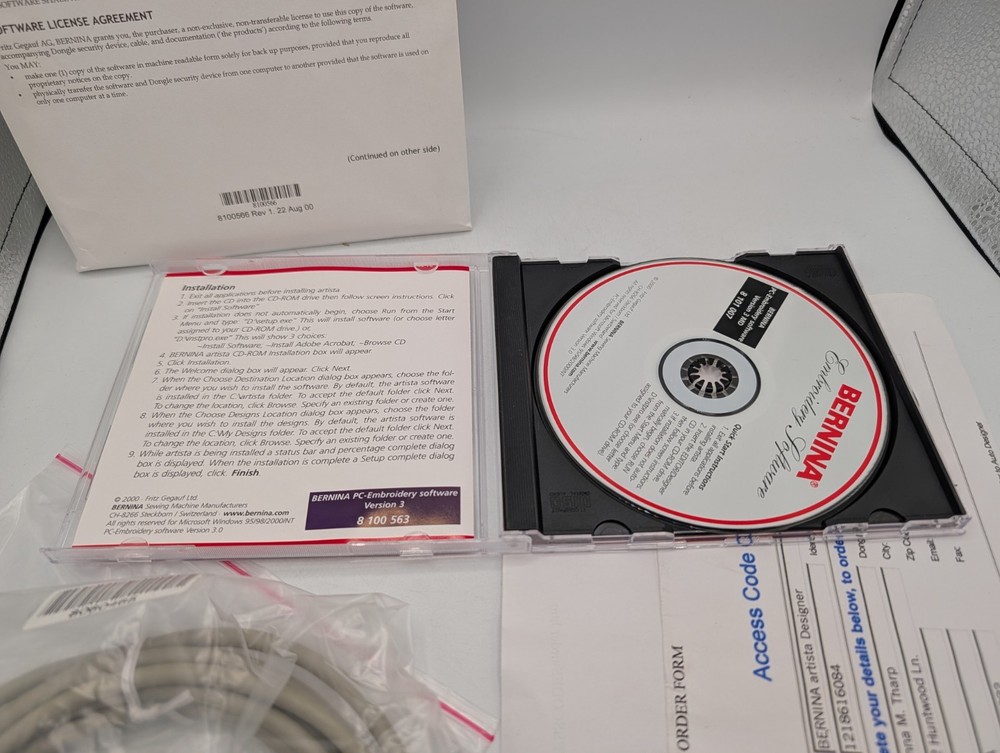 Bernina Embroidery Software Version 3 (No Dongle)