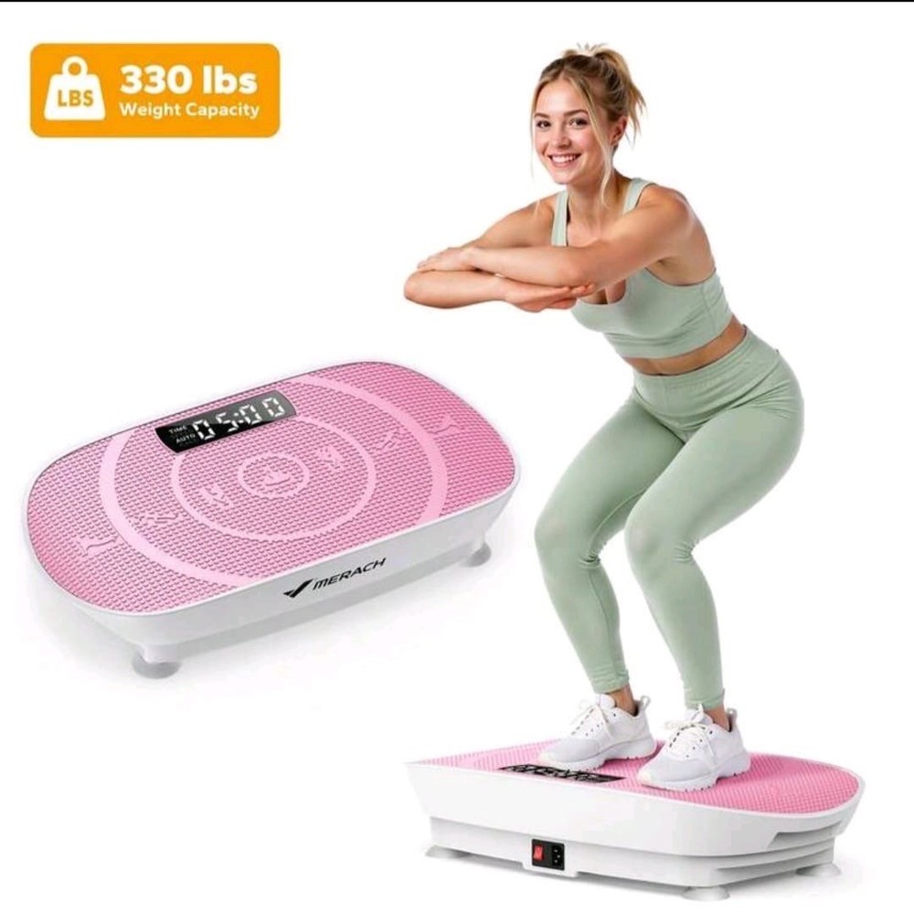 MERACH Vibration Plate Exercise Machine W/ Bluetooth LED Screen & Resistance New