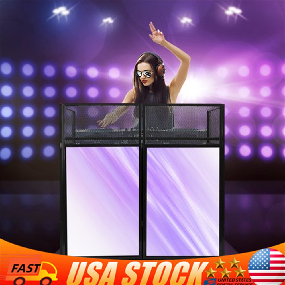 Rolling DJ Display Stand, DJ Event Booth Facade, Portable DJ Facade Booth Table