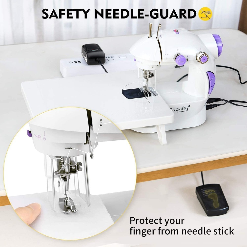 Mini Sewing Machine - Dual Speed, Portable with Light & Extension Table | F