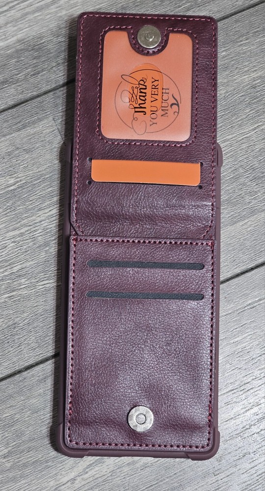 VANAVAGY Wallet Case for Google Pixel 7A Purple Leather