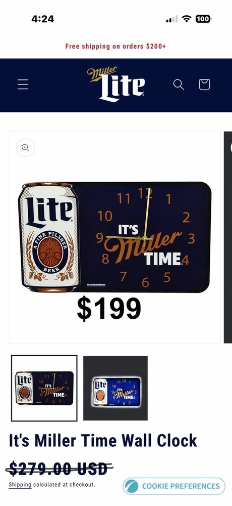 Miller Lite Wall Clock LED Light New In Original Box
