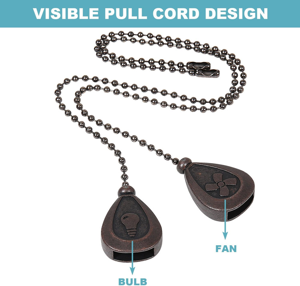 Ceiling Fan Pull Chain Extenders 2 Pack, Decorative Waterdrop Look (Retro)