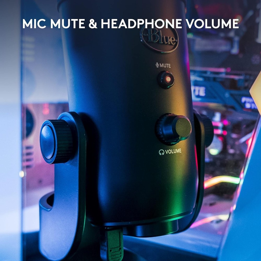 Logitech for Creators Blue Yeti USB Microphone for Multi-Pattern Blackout