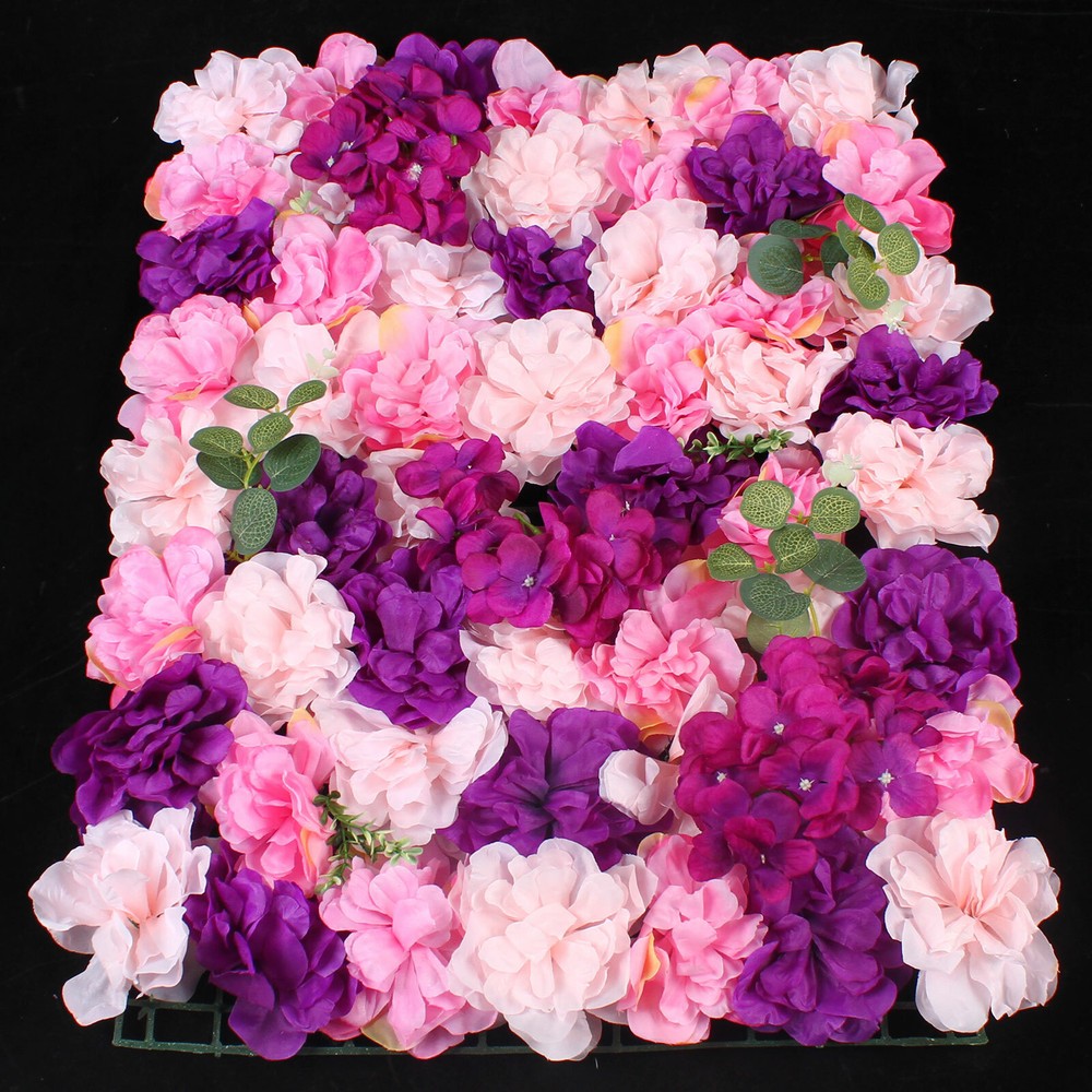 6 Pack Artificial Flower Wall Panels 3D Flowers Wall Panel Backdrop for Wedding