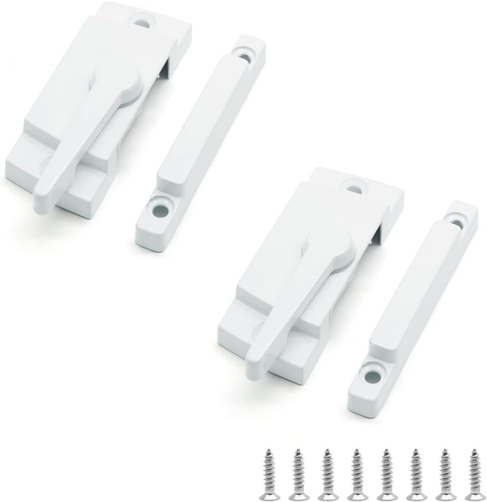"2 Pack Cam Action Window Sash Locks for Double Hung Windows, White Sash Window