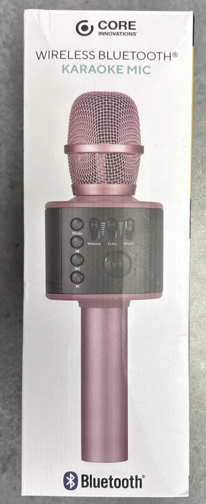 Wireless Bluetooth Karaoke Microphone by Core Innovations, Rose Gold