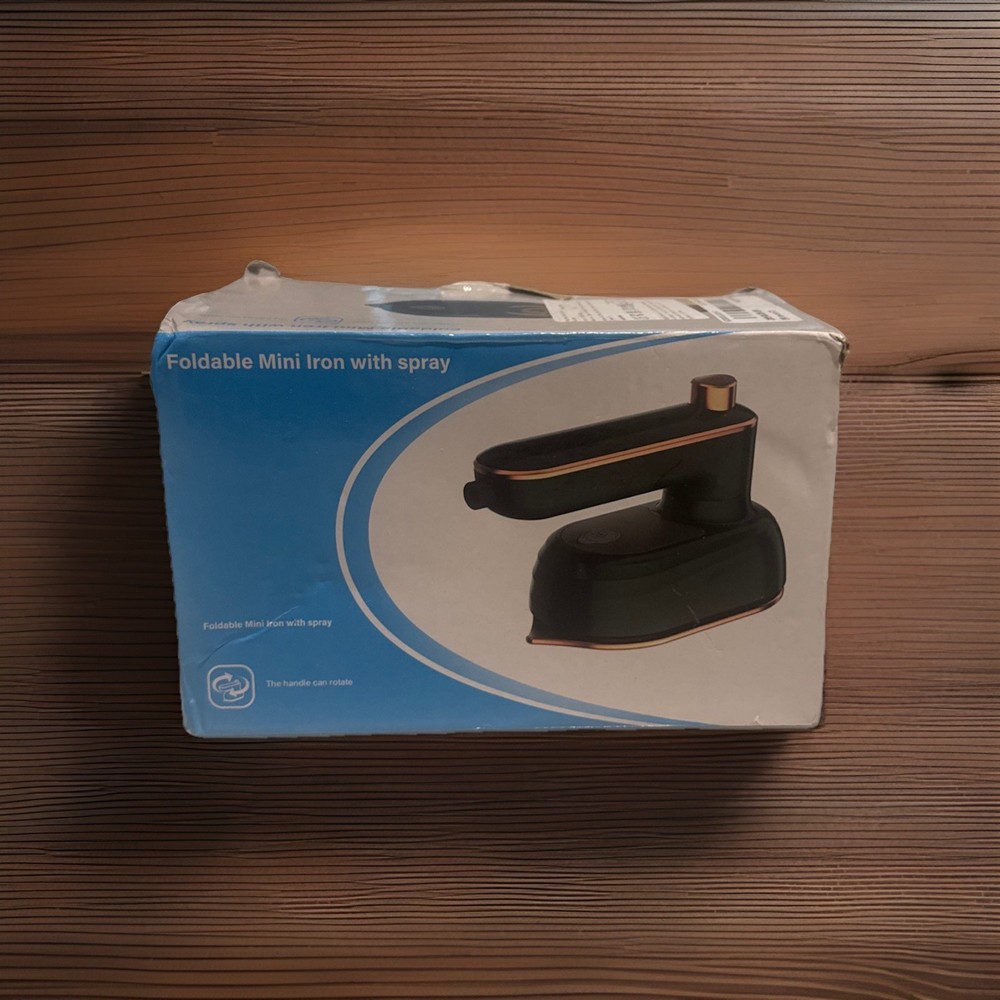 Travel Foldable Mini Iron With Spray - Green - Open Box