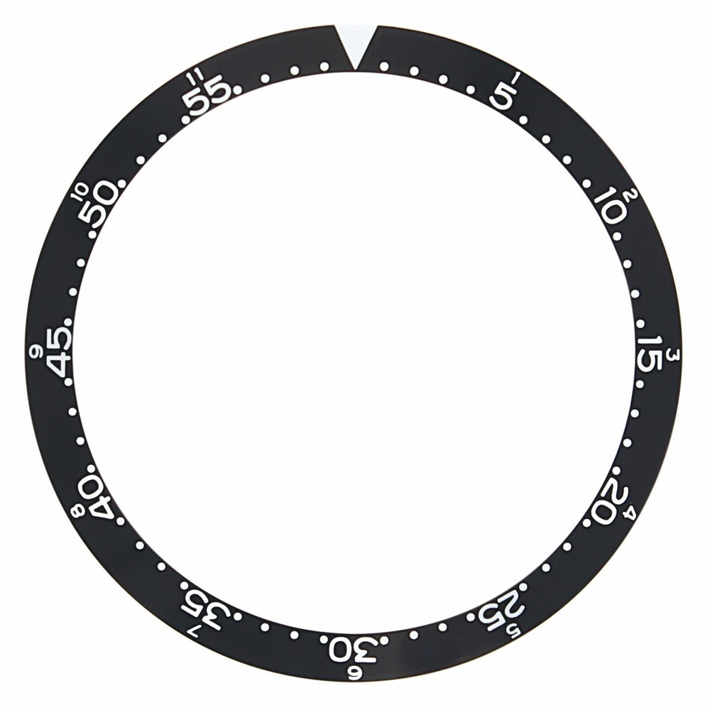 REPLACEMENT BEZEL INSERT BLACK WITH SILVER TRIANGLE FOR WATCH 39MM X 33.50MM