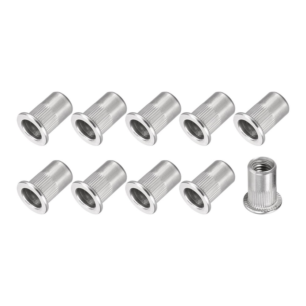 20pcs Rivet Nuts (M8) 304 Stainless Steel Threaded Insert Nuts Silver Tone