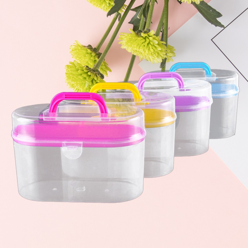 Sewing Supplies Organizer Plastic Portable Container with Handle