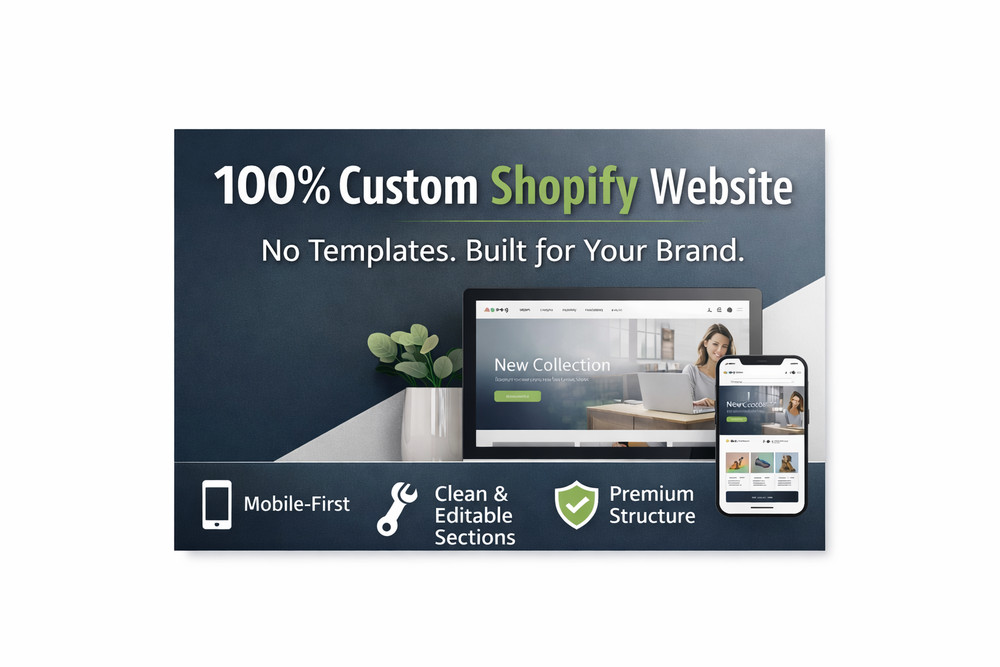 Custom Shopify Website Design & Build | 100% Personalized Store | Standard Pack