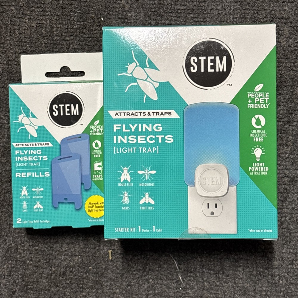 STEM Light Trap Flying Insects Starter Kit 1 Device & 2 Refills Total
