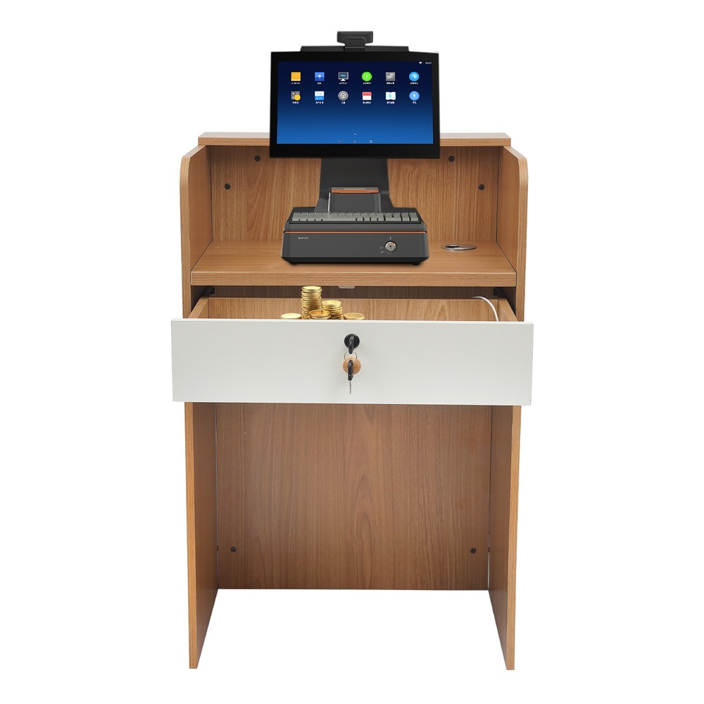 Rectangular Checkout Counter Reception Desk Modern Reception Desk with LED Light