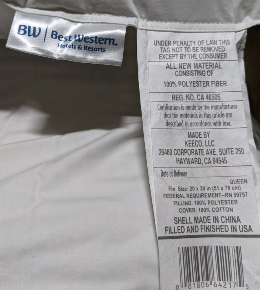 Best Western Aurora Medium Down Alternative Pillow - Customer Return Clearance