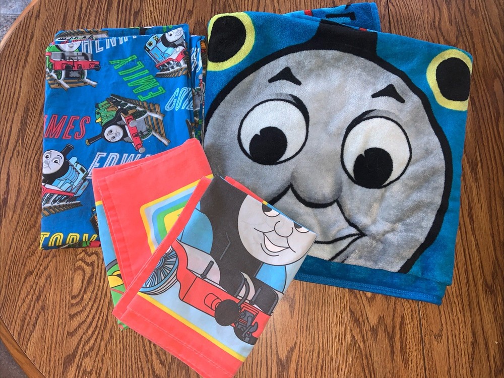 Thomas The Train Lot Pillowcases Throw Blanket Flat Sheet Pre Own
