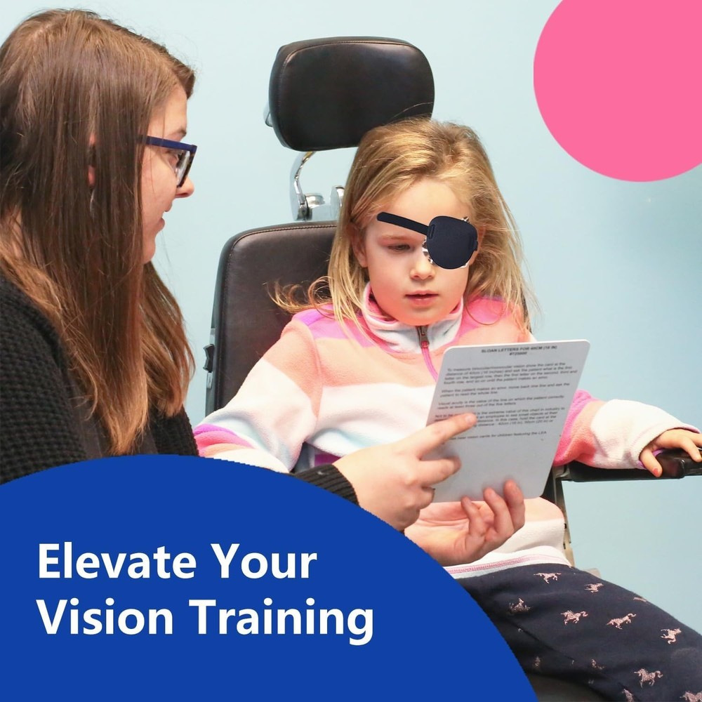 7.5 ft Vision Convergence Beads Training Kit – Snellen Eye Chart, Eye Patch &...