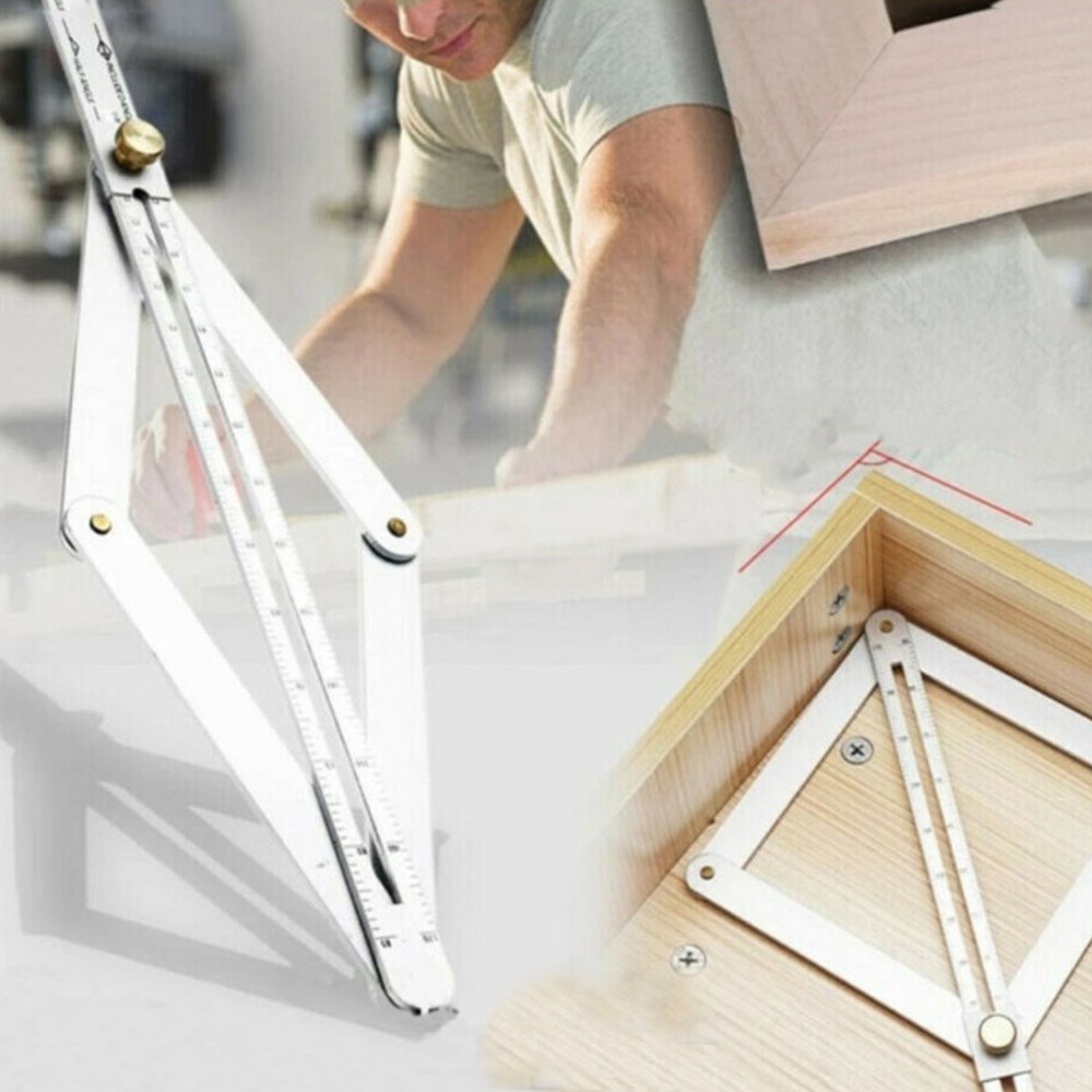 Square Protractor Protractor Stainless Steel Tool 17.1cm Silver Artifact
