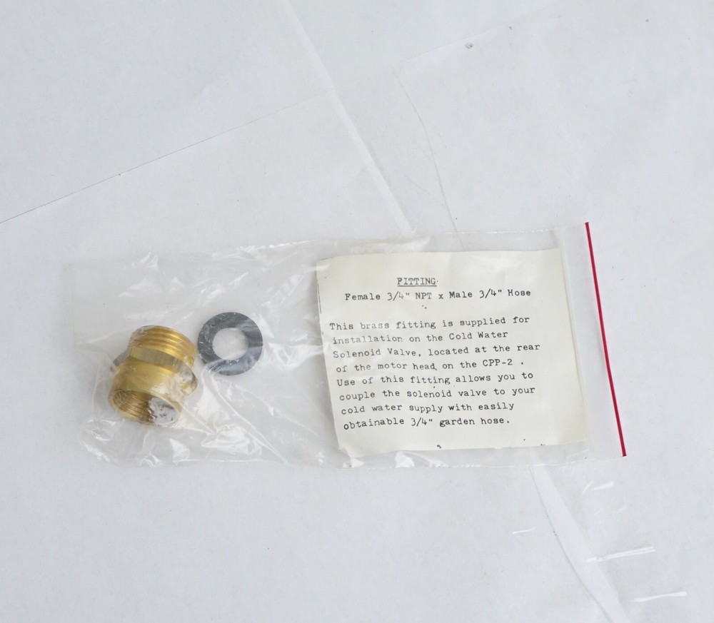 Jobo CPP2 Cold Water Solenoid Valve Fitting & Gasket. Unused.