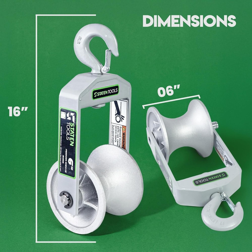 6" Diameter Hook Sheave, Cable Puller Sheave,Hook,Wire,Rope For Greenlee Pullers