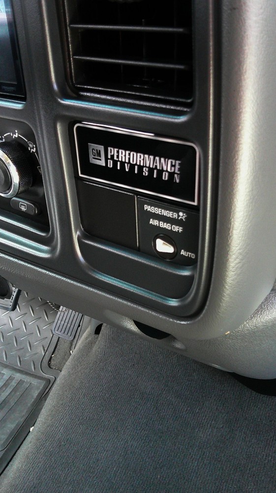 Silverado Dash emblem--GM Performance Division