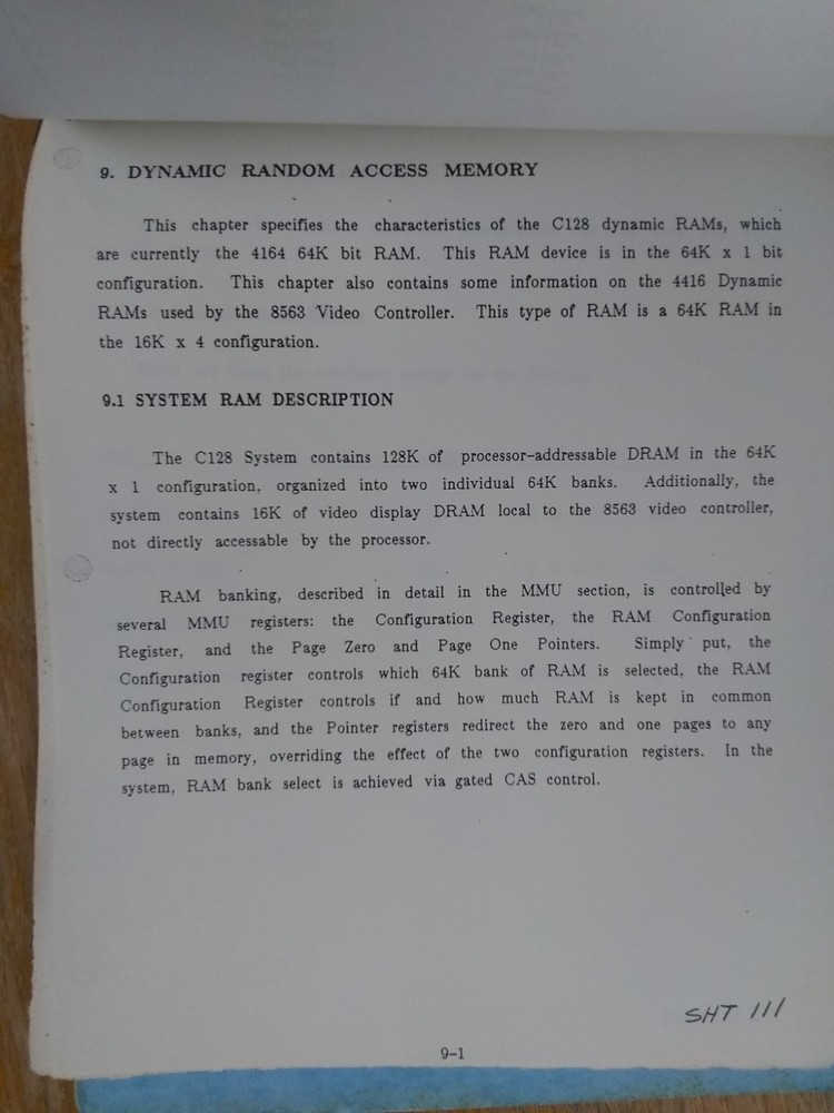 Commodore C128 Hardware Specification: Pilot Production, Restricted Confidential