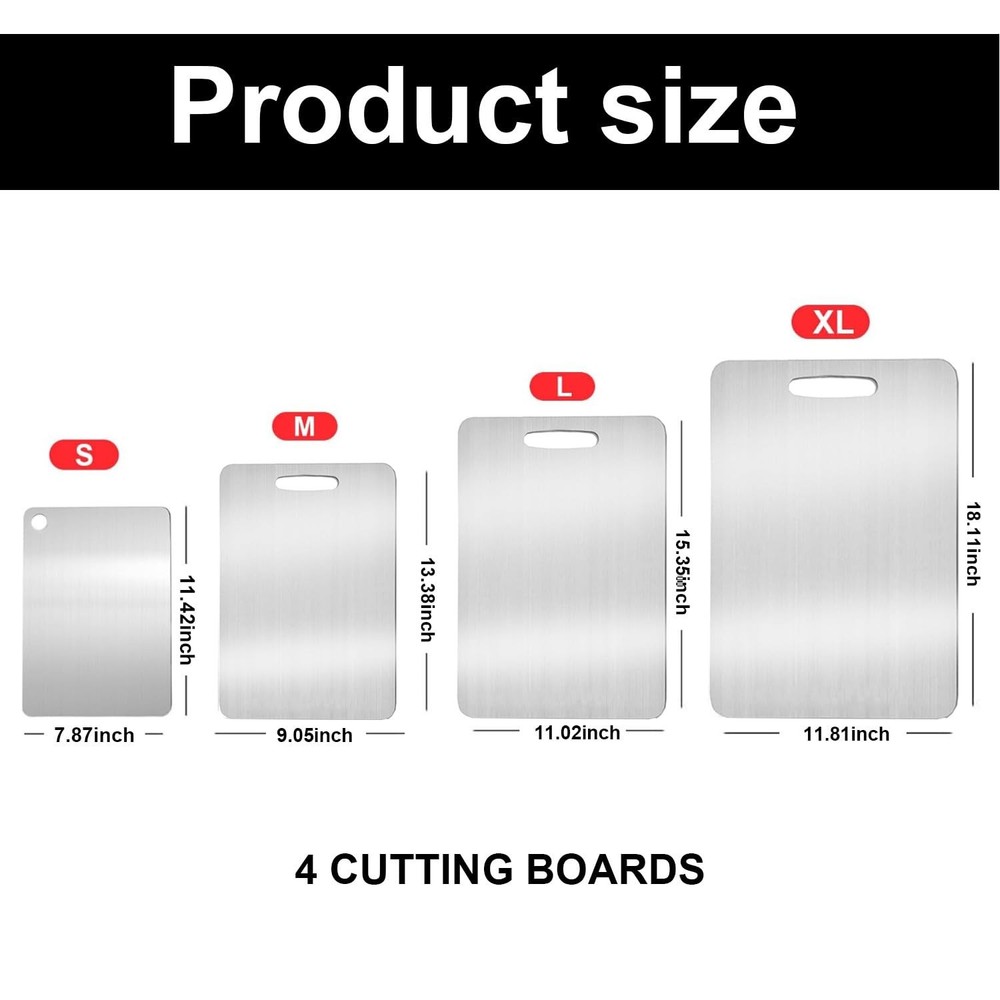 Titanium Chopping Board, Durable Kitchen Cutting Board, Easy Clean, Silver