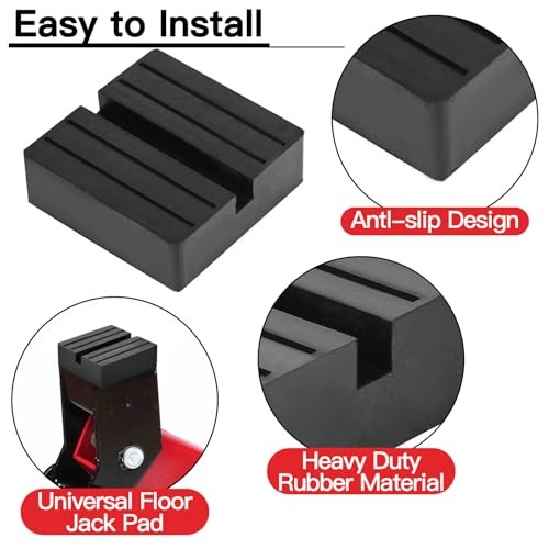 Square Jack Pad Universal Slotted Frame Rubber Frame Rail Protector 4 PCS