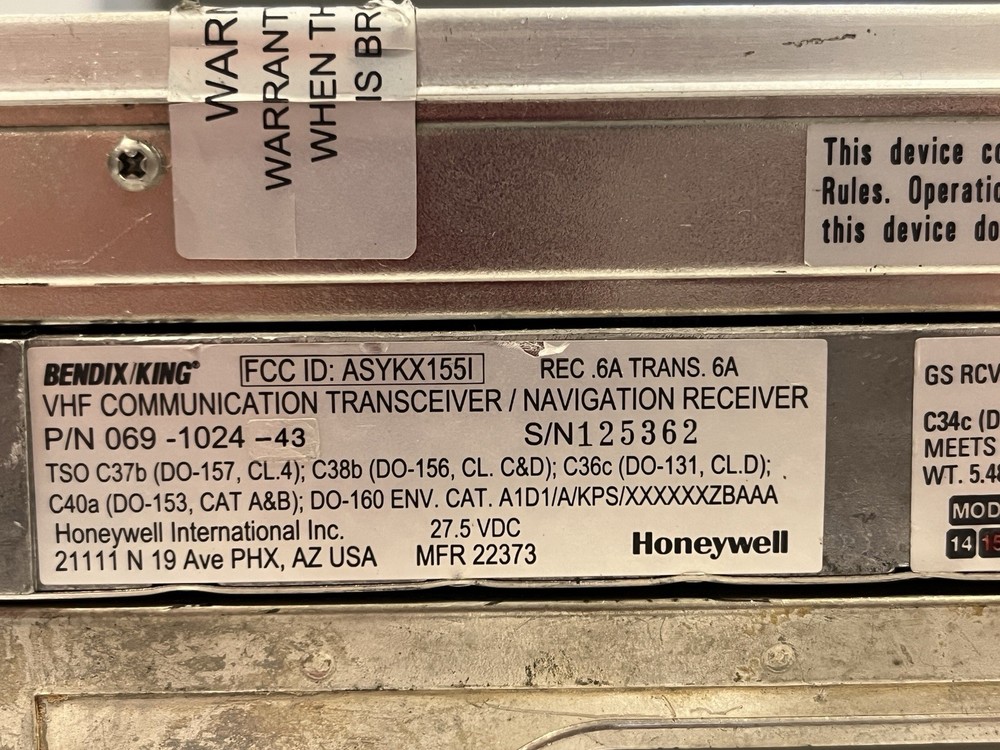KX-155 NAV/COM 28V with Glideslope