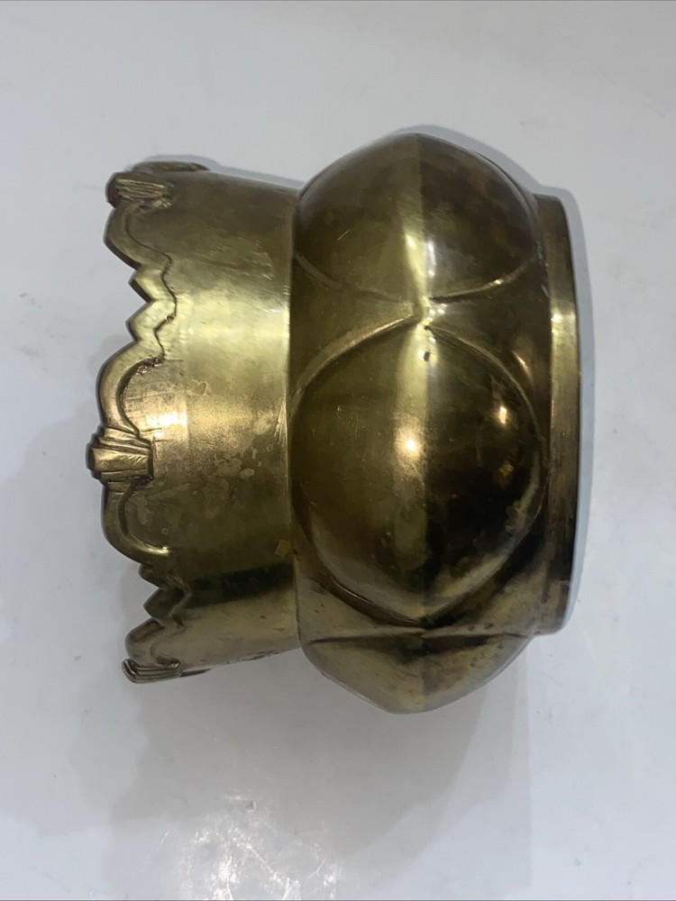 Vintage Solid Brass Bowl Planter Vase Heavy