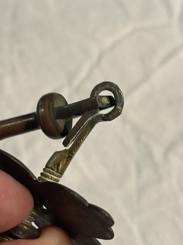 PAIR Early Antique Period Primitive Brasses Bronze Drawer Pulls