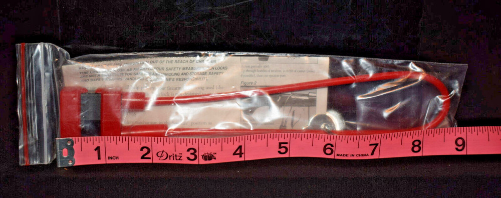 Gun Lock Cable ~ 9" long ~ 2 keys ~ W/Instructions ~ Original bag ~ Never Used