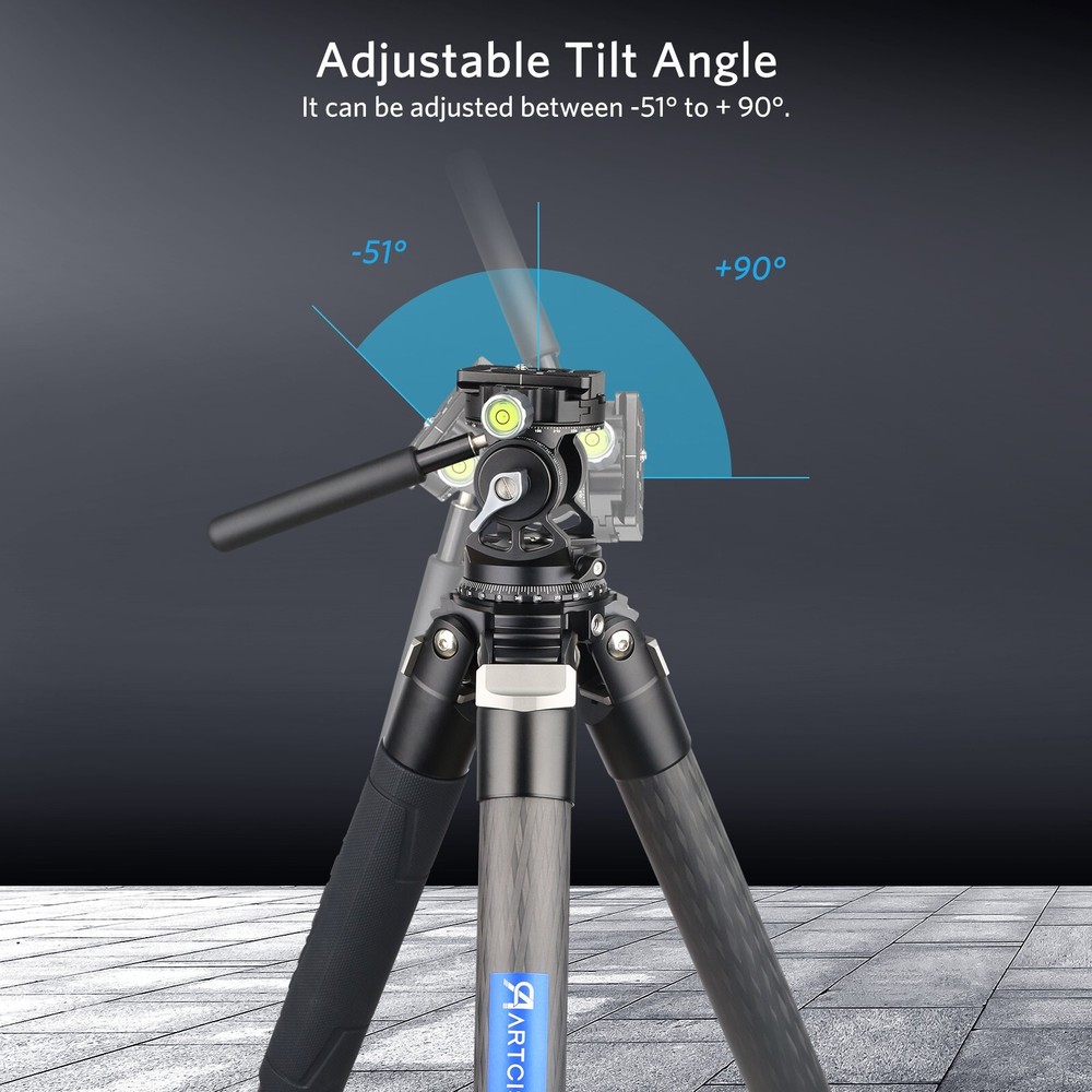 Fluid Video Tripod Head, 360° Panoramic Compact Camera Video Head 22Lbs
