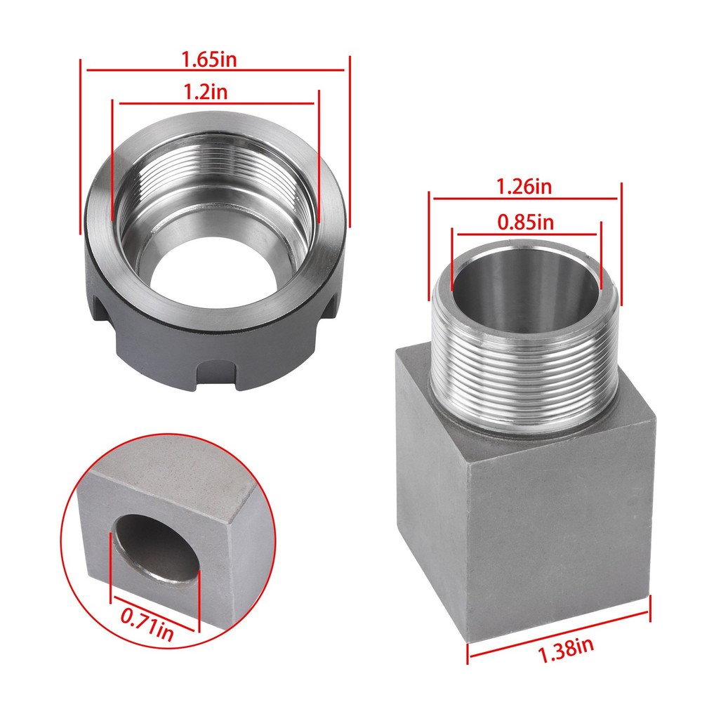 2-Piece ER-25 Collet Block Set Hex Square for Precision Machining