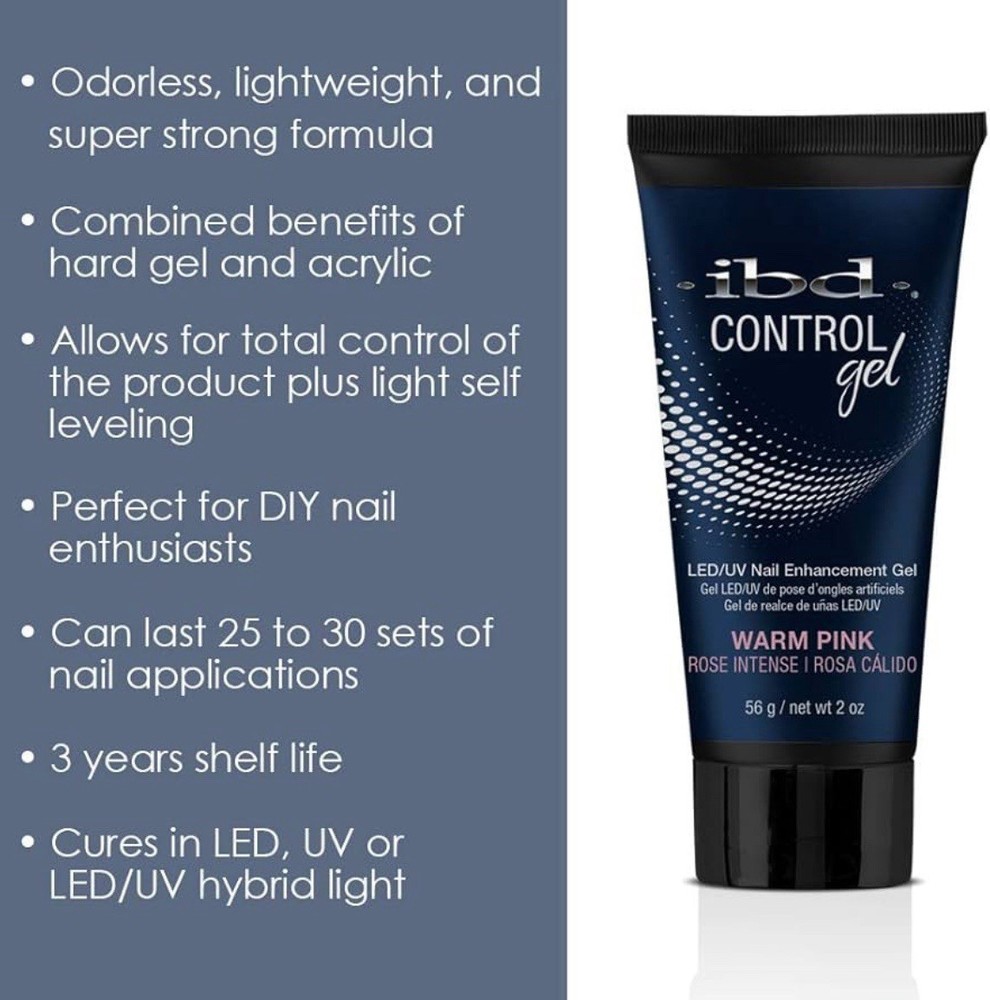 IBD Control Gel | Nail Builder Gel | Warm Pink | 2oz