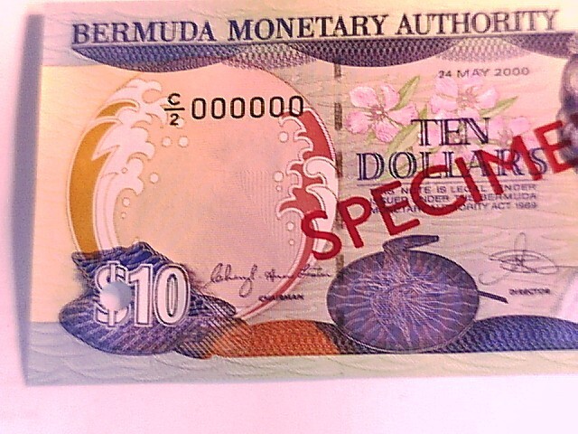 Bermuda 2000 Ten Dollar SPECIMEN note Choice Crisp Uncirculated.