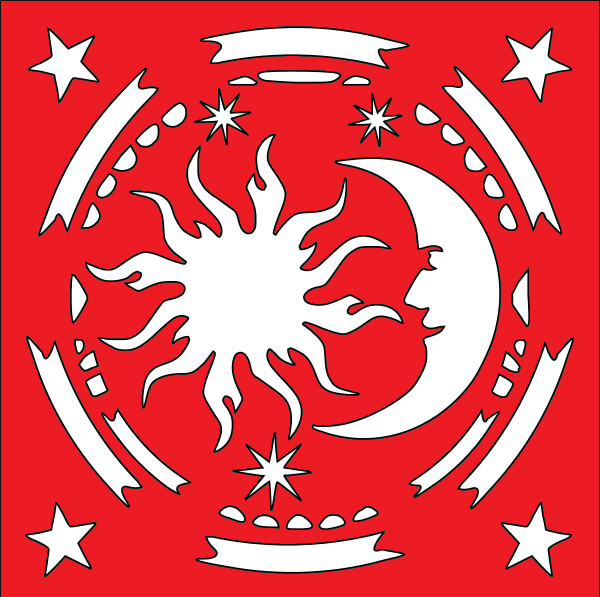 8"x8" Clear or Red Plastic Stencil - Celestial Wiccan (SN81)