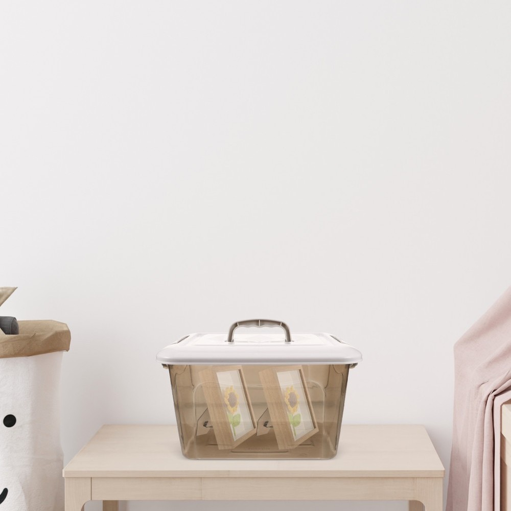 Storage Containers with Lids Handle Toy Boxes Bins Plastic Organizer