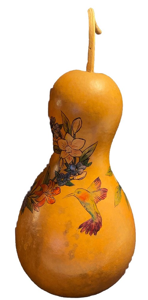 Gourd large signed Hand Painted Vintage