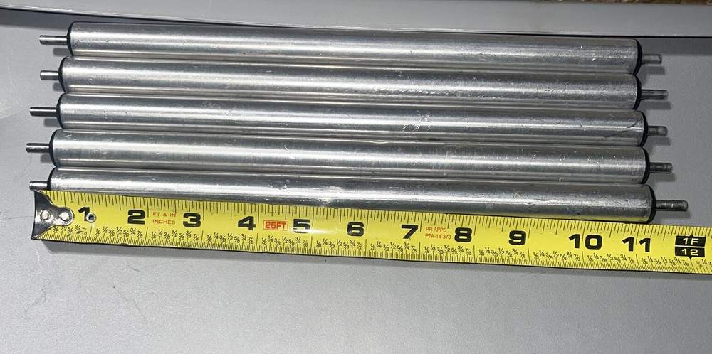 Pack of 4Conveyor Rollers 3/4” Diameter Galvanized Steel 11” Between Frame