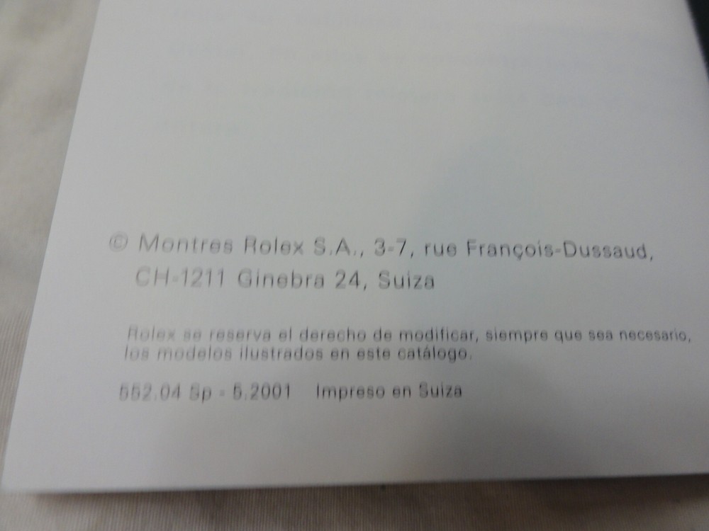Authentic Rolex Manual Rolex Datejust ~ 2001 ~ Spanish