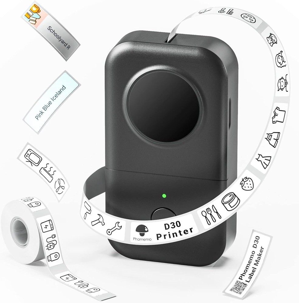 Label Maker Machine with Tape Phomemo Label Maker D30 Mini Portable Bluetooth