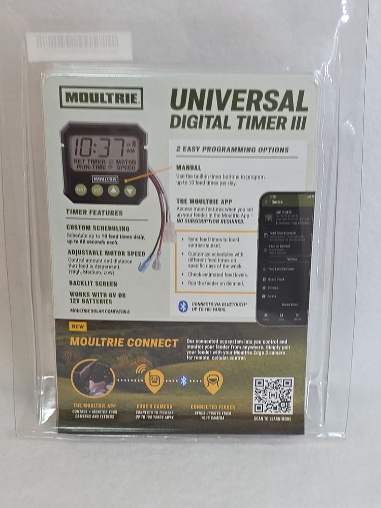 Moultrie Universal Digital Timer III Programmable Feeder Timer Black (MFA-15095)