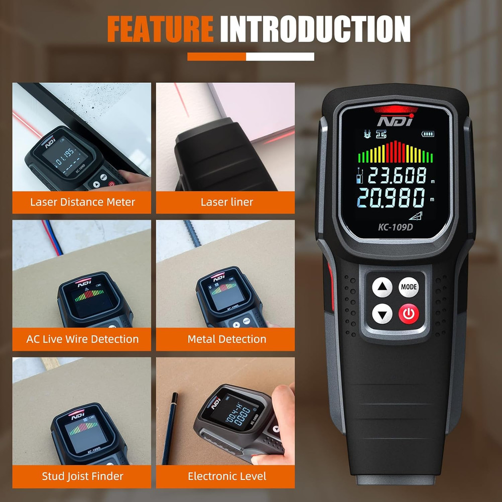 Stud Finder Wall Scanner - 5 in 1 Electronic Stud Detector with Microprocessor C