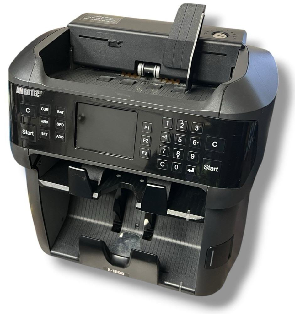 Amrotec X1000 Dollar Bill Counter - TESTED w/ POWER CORD (Broken Note Guide)