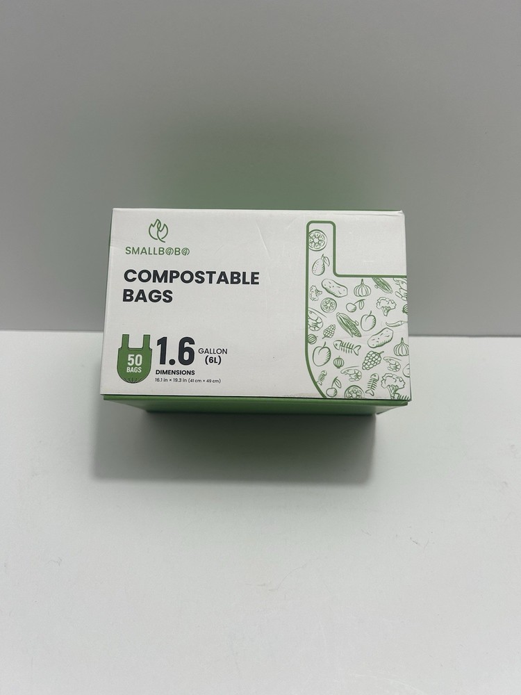 Smallbobo Compostable Bags 1.6 Gallon 50 Count