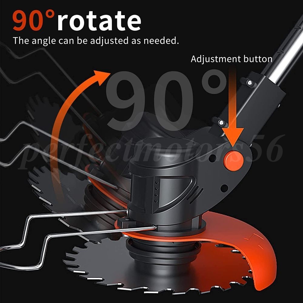 Wireless Cordless Grass String Trimmer Lawn Edger Weed Wacker Cutter + 2 Battery
