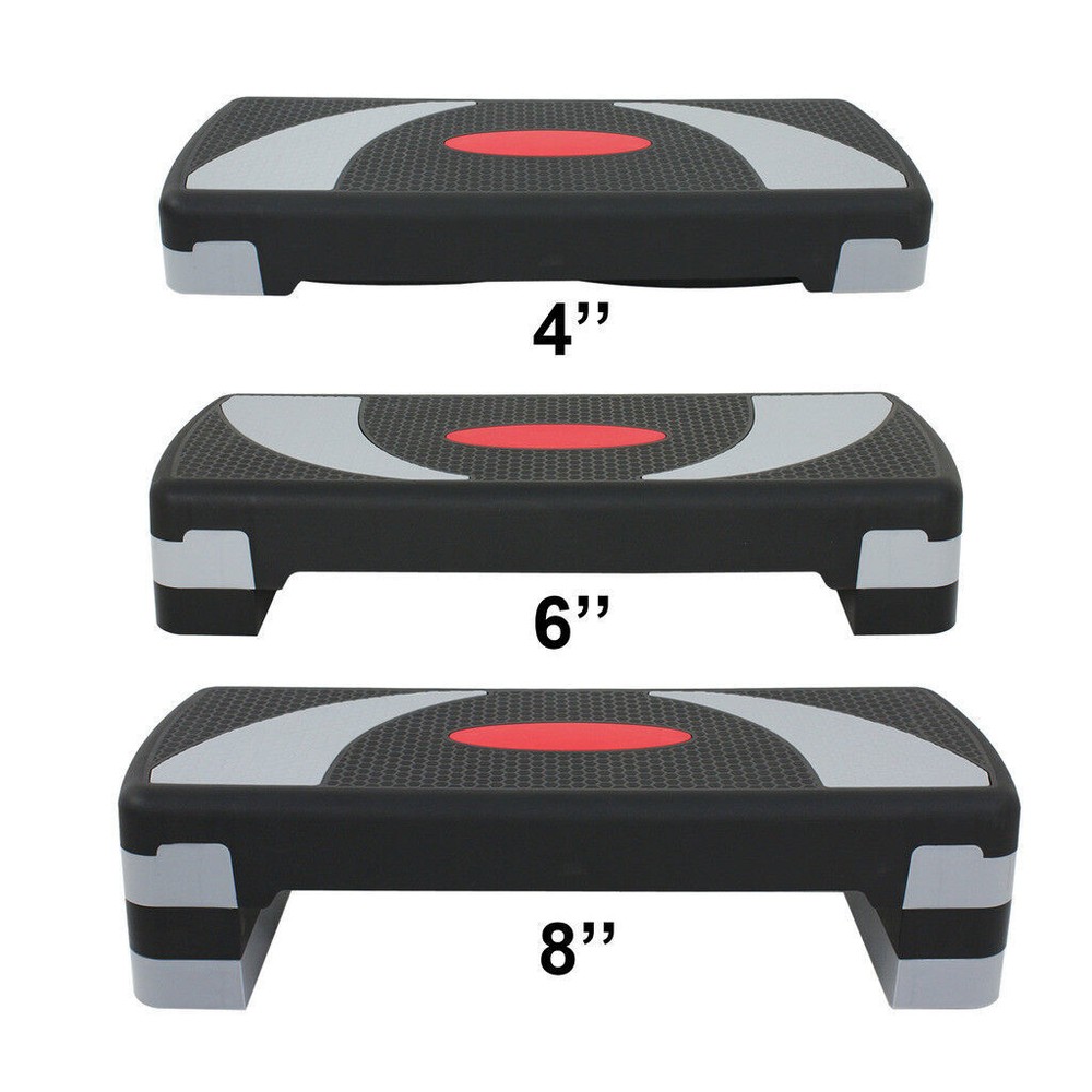 Aerobic Step Adjust 4" - 6" - 8" Platform Exercise Stepper W/ Risers 31''
